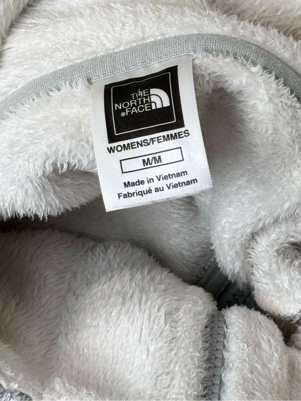 The North Face Women’s M Gray Sherpa Lined Fleece Jacket High Collar Full Zip - Picture 4 of 10